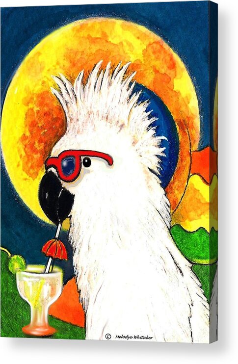 Aceo Art Card Acrylic Print featuring the painting Party Parrot 1 by Melodye Whitaker