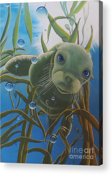 Ocean Sea Animals Acrylic Print featuring the painting Peepers by Dianna Lewis