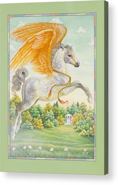 Pegasus Acrylic Print featuring the painting Pegasus by Lynn Bywaters