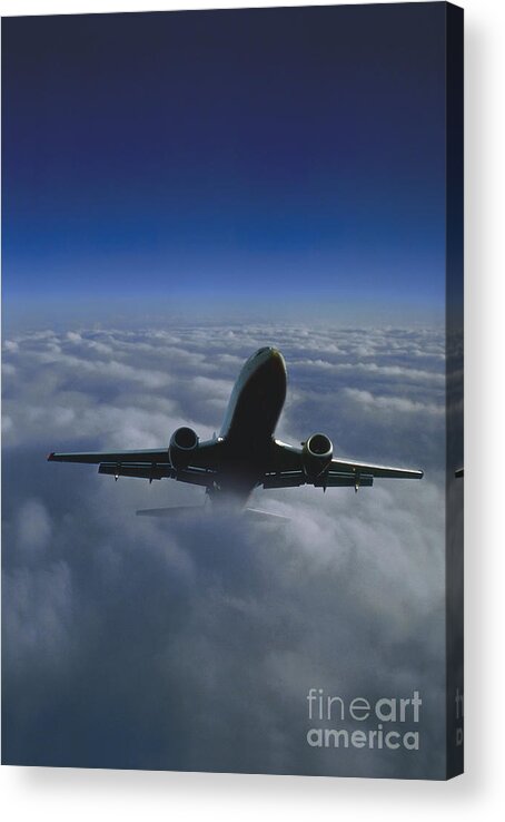 Transportation Acrylic Print featuring the photograph Plane In Flight by Mike Agliolo