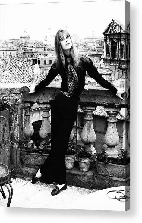 Antique Acrylic Print featuring the photograph Princess Marina Wolkonsky On A Balcony In Rome by Elisabetta Catalano