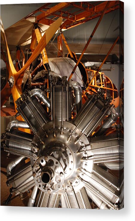 Planes Acrylic Print featuring the photograph Prop Plane Engine Illuminated by Kenny Glover
