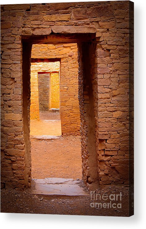 America Acrylic Print featuring the photograph Pueblo Doorways by Inge Johnsson