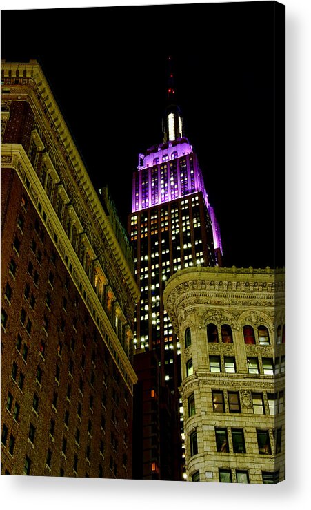 Manhattan Acrylic Print featuring the photograph Purple Beacon by Michael Dorn