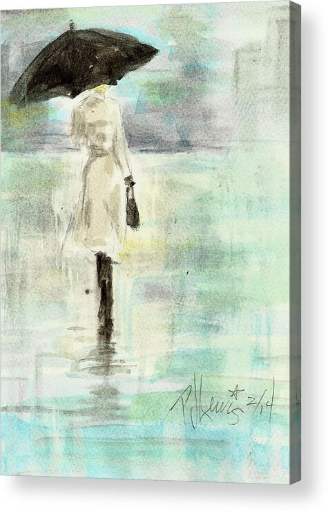 Rainy Day Acrylic Print featuring the painting Rainy Monday by PJ Lewis
