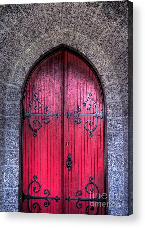 Red Acrylic Print featuring the photograph Red Door by Alana Ranney