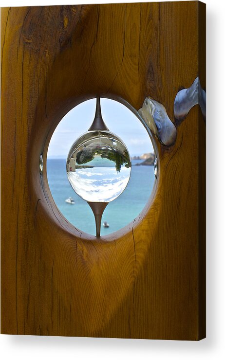 Artistic Object Acrylic Print featuring the photograph Reflections in a Glass Ball by Venetia Featherstone-Witty