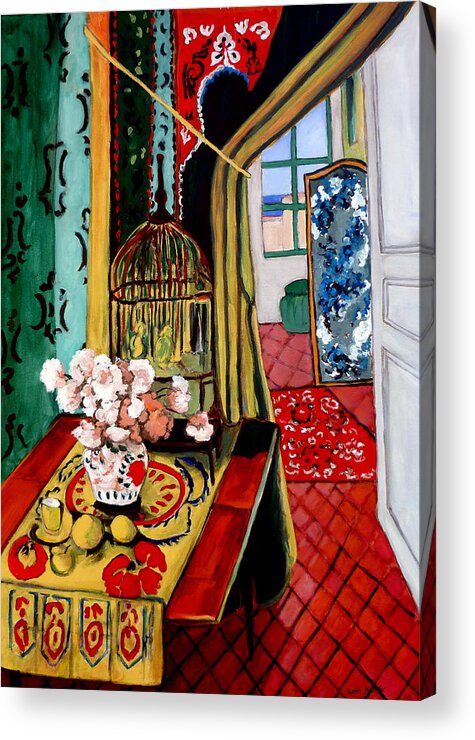 Room With A View Acrylic Print featuring the painting Room With A View after Matisse by Tom Roderick