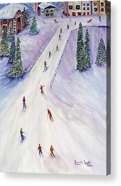 Snow Acrylic Print featuring the painting Rush Hour by Loretta Luglio