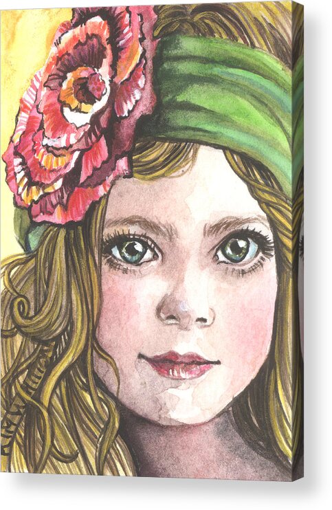 Girl Acrylic Print featuring the painting Sadie by Kim Whitton