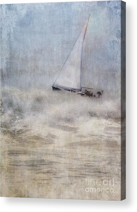 Sailing Acrylic Print featuring the photograph Sailboat on High Seas by Susan Gary