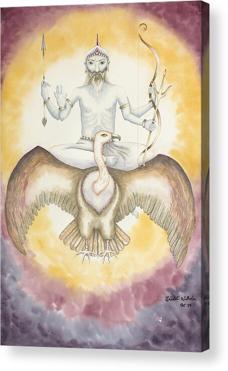 Vedic Astrology Acrylic Print featuring the painting Sani Saturn by Srishti Wilhelm