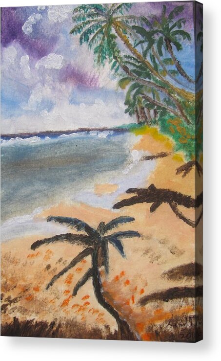 Beach Acrylic Print featuring the painting Shadows by Jennylynd James