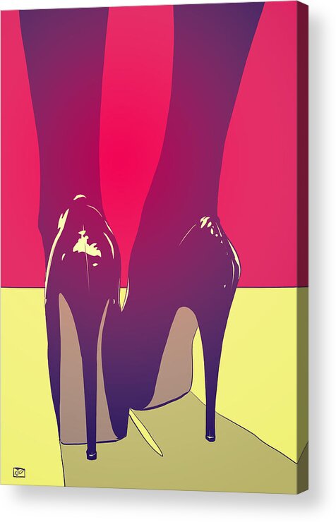 Giuseppe Cristiano Acrylic Print featuring the drawing Shoes by Giuseppe Cristiano