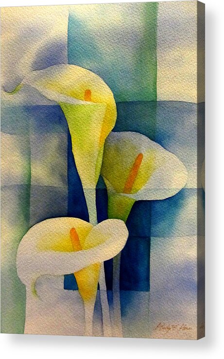 Calla Lily Acrylic Print featuring the painting Sky Breeze by Hailey E Herrera