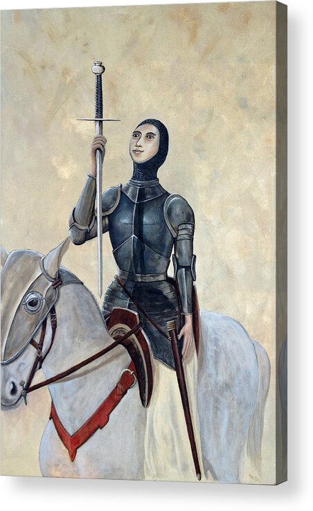 Saints Acrylic Print featuring the painting St. Joan by Mr Dill