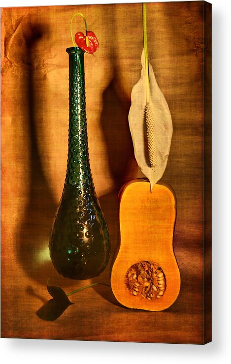 Still Life Acrylic Print featuring the photograph Still life with butternut squash by Andrei SKY