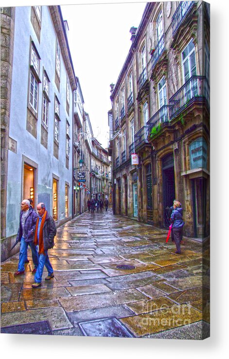 Spain Acrylic Print featuring the digital art Streets And People by Andrew Middleton
