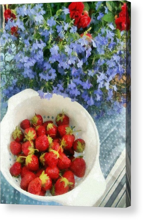 Strawberries Acrylic Print featuring the photograph Summertime Table by Michelle Calkins