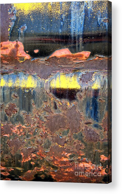 Abstract Photography Acrylic Print featuring the photograph Sunrise Over the Lake Abstract by Lee Craig