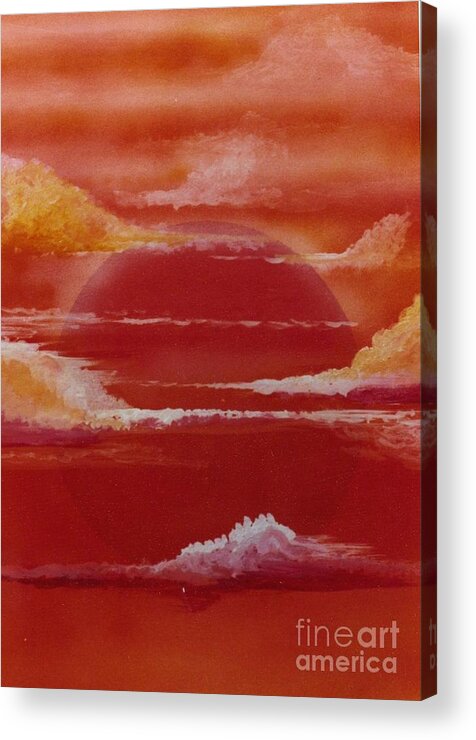 Painting Acrylic Print featuring the painting Sunset by David Neace