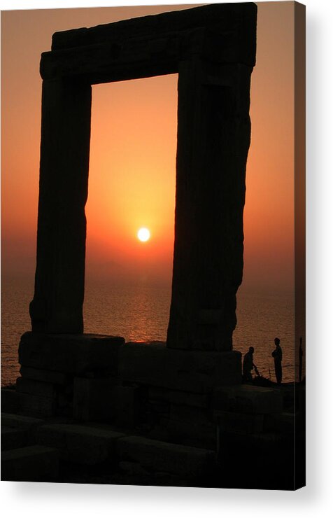 Coletteguggenheim Acrylic Print featuring the photograph Sunset on Naxos Island Greece by Colette V Hera Guggenheim