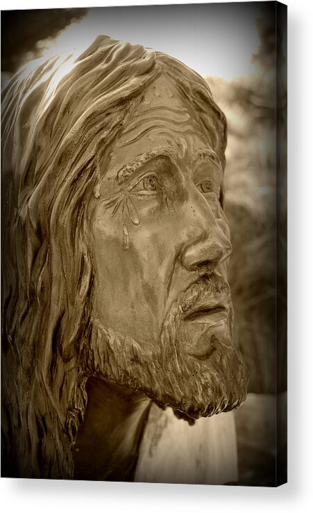 Jesus Acrylic Print featuring the photograph Tears of Jesus by Lora Mercado