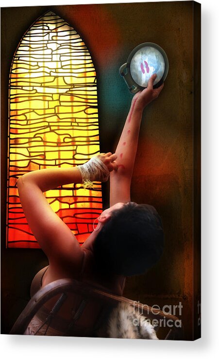 Mirror Acrylic Print featuring the digital art Tell me Little Mirror Is That My Soul by Rosa Cobos