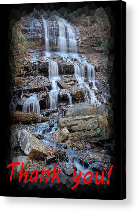 Waterfall Acrylic Print featuring the photograph Thank You Card With Waterfall by Joseph C Hinson