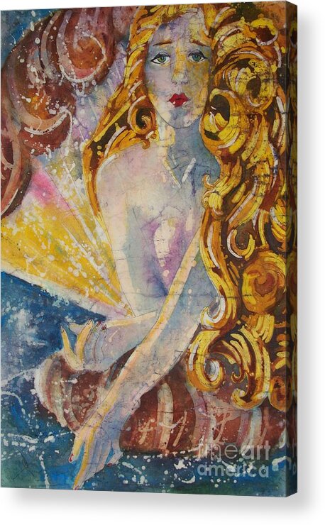 Greek Acrylic Print featuring the painting The Birth of Aphrodite by Carol Losinski Naylor