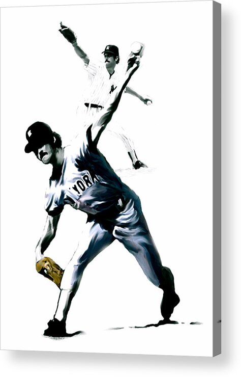 Louisiana Lightning Ron Guidry Acrylic Print featuring the painting The Gator Ron Guidry by Iconic Images Art Gallery David Pucciarelli