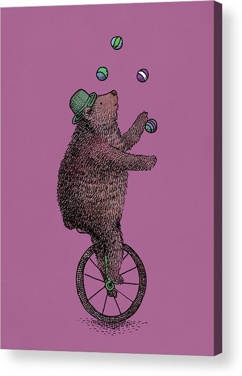 Bear Acrylic Print featuring the drawing The Juggler by Eric Fan