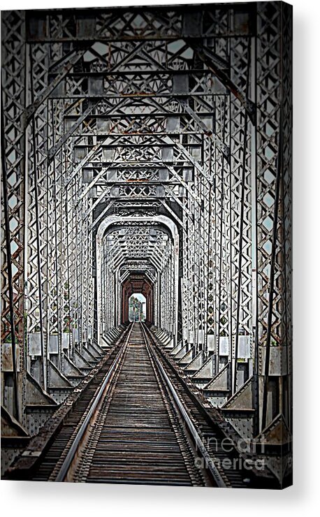 Rail Road Tracks Acrylic Print featuring the photograph The Other Side by Barbara Chichester