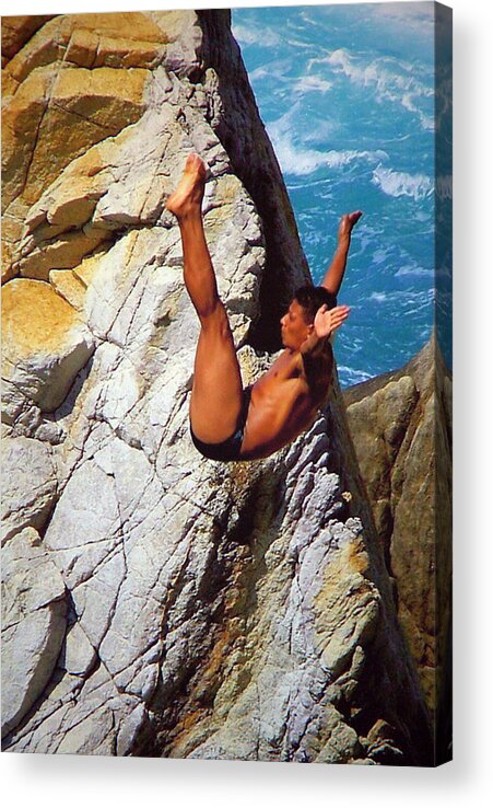 Mexico Acrylic Print featuring the photograph The Plunge  by Karen Wiles