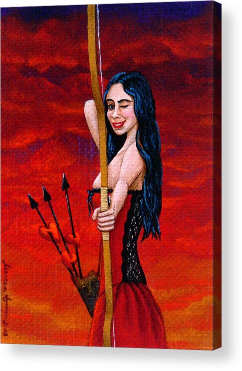 Female Acrylic Print featuring the painting Thief of Hearts by Mareen Haschke