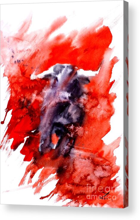 Toro Acrylic Print featuring the painting Toro by Zaira Dzhaubaeva