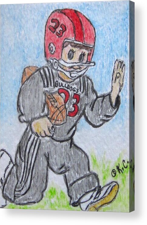 Touchdown Acrylic Print featuring the painting Touchdown by Kathy Marrs Chandler