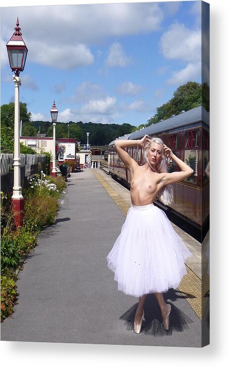 Girl Acrylic Print featuring the photograph Under A Station Lamp by Asa Jones