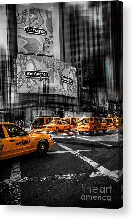 Nyc Acrylic Print featuring the photograph Van Wagner - Colorkey by Hannes Cmarits