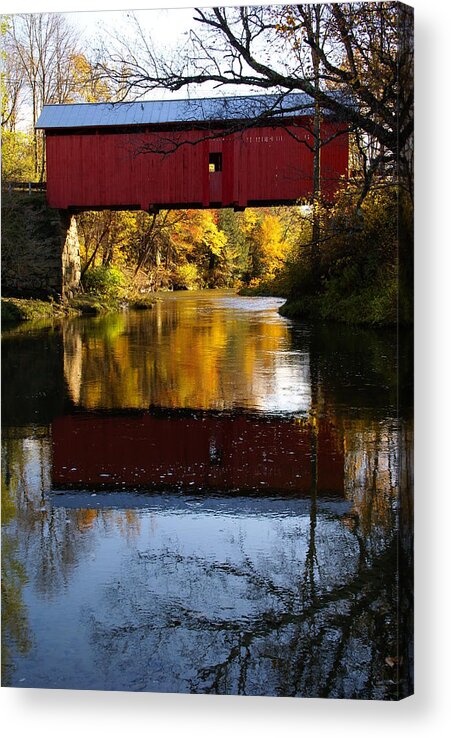 Vermont Acrylic Print featuring the photograph Vermont Covered Bridge 4 by Robert Lozen
