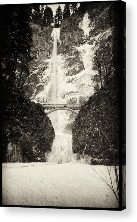 Vintage Acrylic Print featuring the photograph Vintage Multnomah Falls by Jon Ares