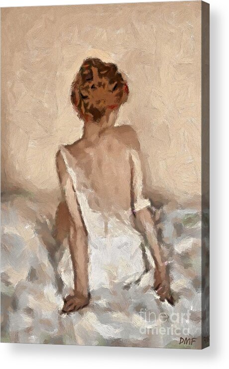 Figurative Acrylic Print featuring the painting Virginity by Dragica Micki Fortuna