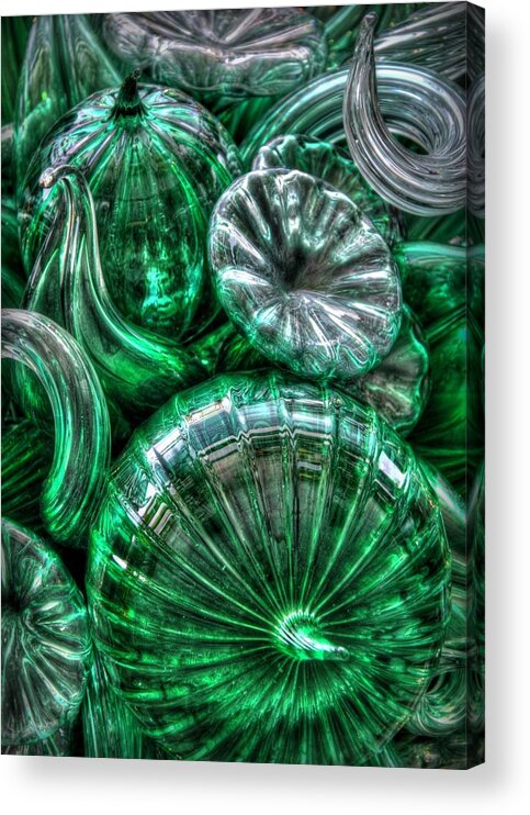 Glass Art Acrylic Print featuring the photograph Vitreous Verdant Abstract by Jeff Cook