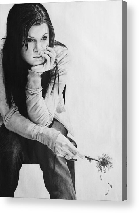 Drawing Acrylic Print featuring the drawing Waiting by Lindsey Weimer