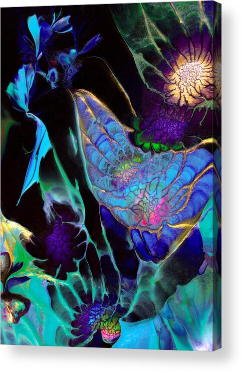 Outer Space Acrylic Print featuring the painting Webbed Galaxy by Nan Bilden