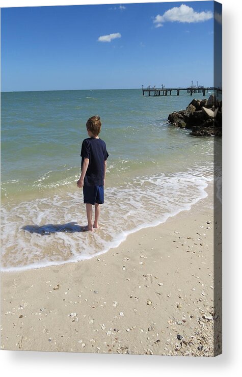 Beach Acrylic Print featuring the photograph What Boys Are Made Of by Ella Kaye Dickey