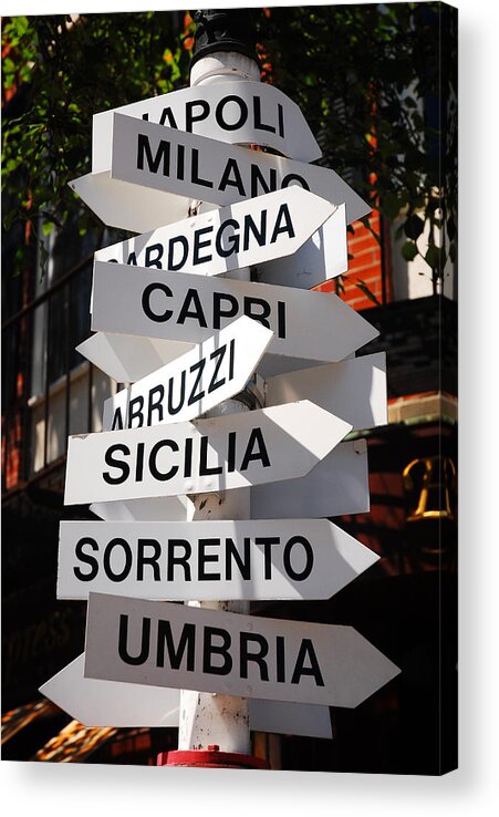Boston Acrylic Print featuring the photograph Which Way to Italy by James Kirkikis