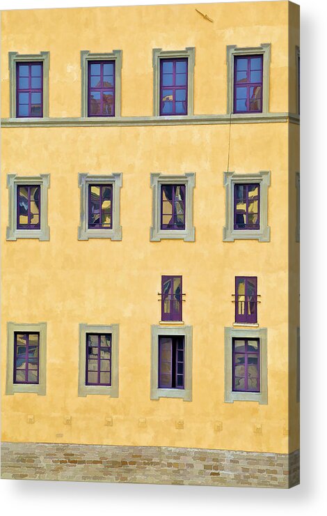 Brown Acrylic Print featuring the photograph Windows of Florence by David Letts