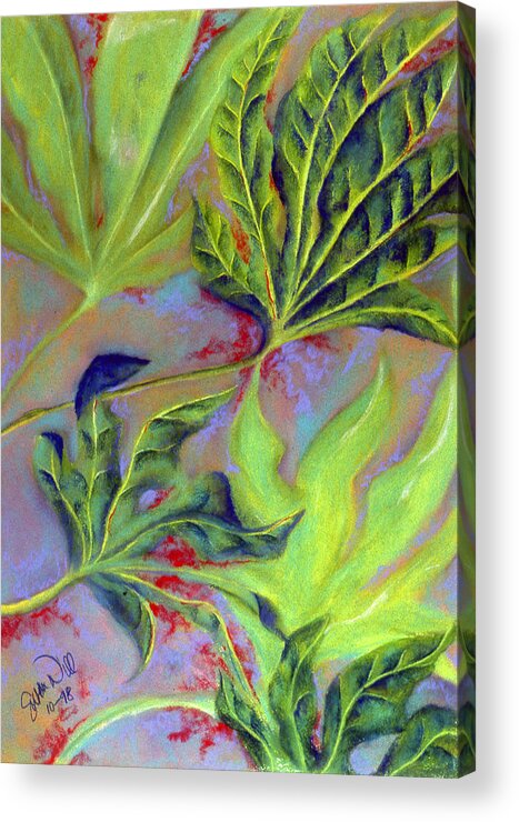 Leaves Acrylic Print featuring the pastel Windy by Susan Will
