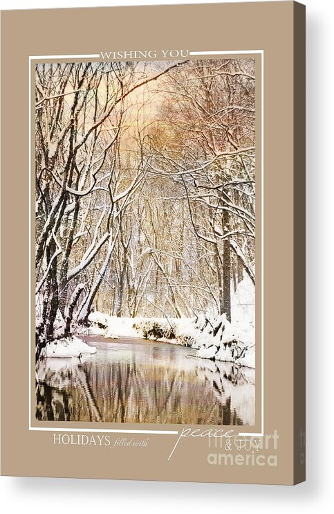 Business Christmas Cards Acrylic Print featuring the photograph Winter Creek Scenic Landscape Christmas Cards by Jai Johnson
